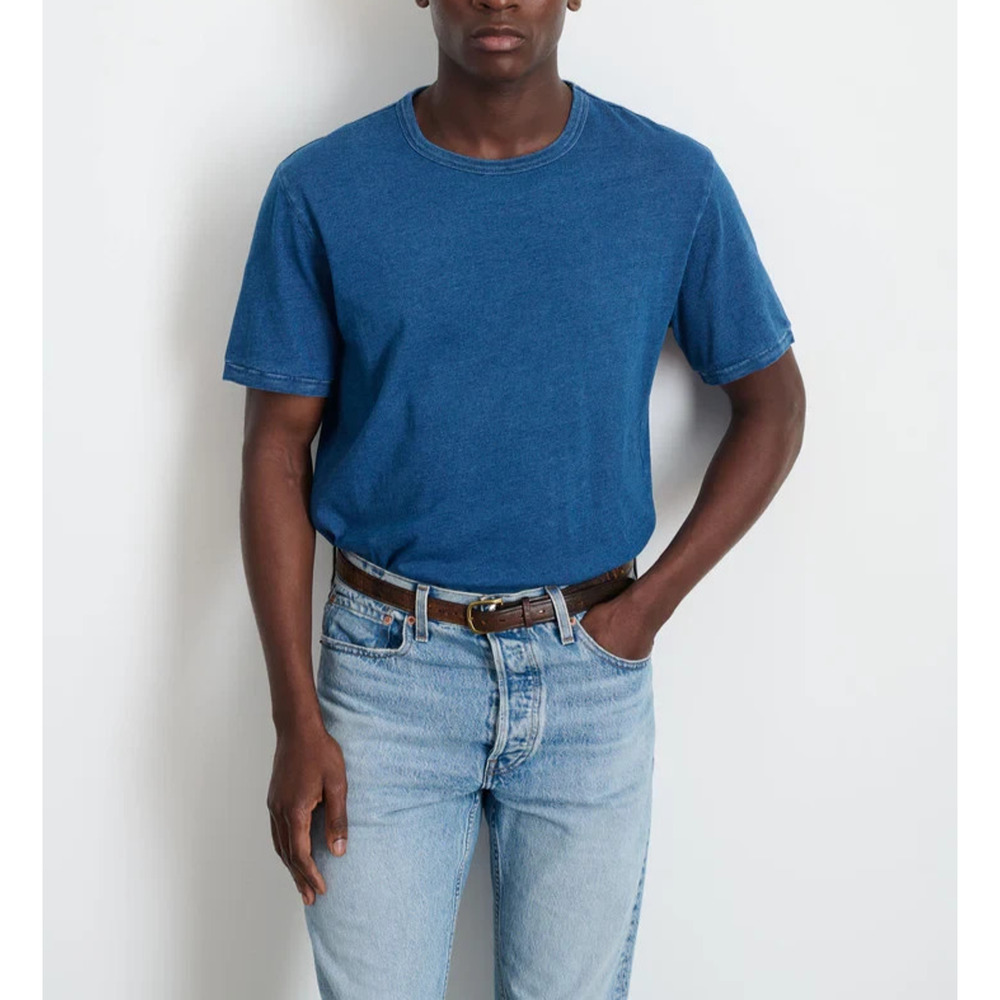Alex Mill Standard T-Shirt in Indigo Slub Cotton Large A006222